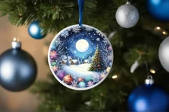 Christmas Watercolor Snowflake Sublimation PNG Product Image 4