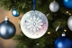 Snowflake Pastel Christmas Sublimation PNG Product Image 1