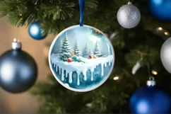 Winter Dog Ornament Sublimation PNG Product Image 4