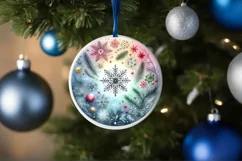 Very Colorful Snowflake Ornament Sublimation PNG Product Image 4