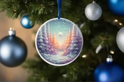 Detailed Digital Painting Winter Candy Round Sticker Product Image 1