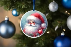 Colorful Santa Ornament Sublimation PNG Product Image 1