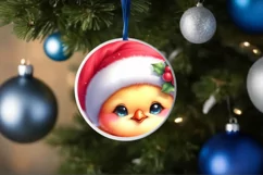 Round Christmas Ornament Sublimation|Clipart Product Image 1