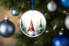 Round Christmas Ornament Sublimation|Clipart Product Image 4
