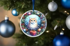 Watercolor Cat Christmas Sublimation PNG Product Image 4