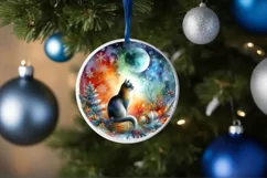Watercolor Cat Christmas Sublimation PNG Product Image 4
