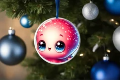 Round Christmas Ornament Sublimation|Clipart Product Image 4