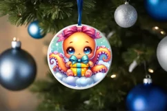 Round Christmas Ornament Sublimation|Clipart Product Image 4
