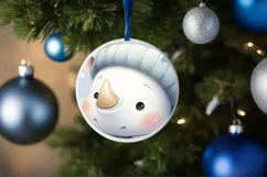 Round Christmas Ornament Sublimation|Clipart Product Image 4
