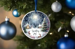 Round Christmas Ornament Sublimation|Clipart Product Image 4