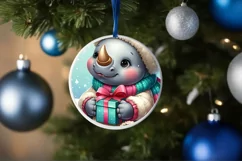 Round Christmas Ornament Sublimation|Clipart Product Image 4