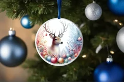 Colorful Polar Bear Christmas Ornament PNG Product Image 4