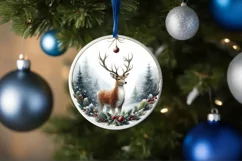 Round Christmas Ornament Sublimation|Clipart Product Image 4