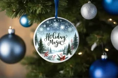 Round Christmas Ornament Sublimation|Clipart Product Image 4