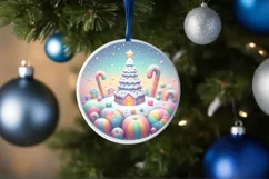 Round Christmas Ornament Sublimation|Clipart Product Image 4