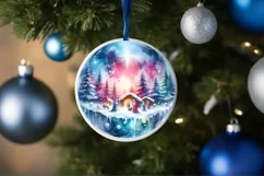 Nativity Scene Round Ornament Sublimation PNG Product Image 4