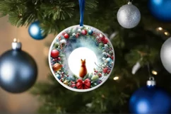 Cat Christmas Ornament Sublimation PNG Product Image 4