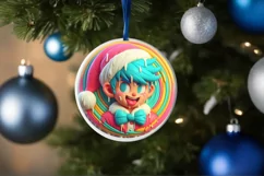 Santa's BOY Round Ornament Sublimation PNG Product Image 1
