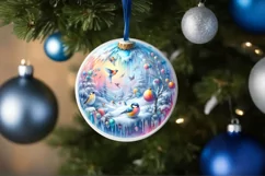 Birds Round Ornament Sublimation PNG Product Image 4