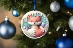 Round Christmas Ornament Sublimation|Clipart Product Image 4