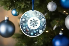 Snowy Snowflake Christmas Ornament Sublimation PNG Product Image 4