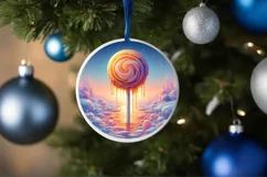 Round Christmas Ornament Sublimation|Clipart Product Image 4