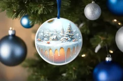 Town Round Ornament Sublimation PNG Product Image 4