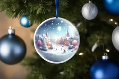 Town Round Ornament Sublimation PNG Product Image 4