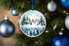 Round Christmas Ornament Sublimation|Clipart Product Image 4