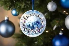 Round Christmas Ornament Sublimation|Clipart Product Image 4