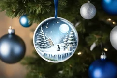 Round Christmas Ornament Sublimation|Clipart Product Image 4