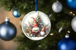 Christmas Gnome Round Ornament PNG Product Image 1