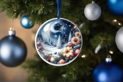 Flowers Round Ornament Sublimation PNG Product Image 1