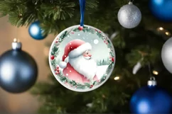 Round Christmas Ornament Sublimation|Clipart Product Image 1