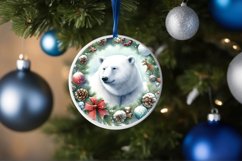 Centered Polar Bear Christmas Ornament Sublimation PNG Product Image 4