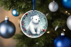 Centered Polar Bear Christmas Ornament Sublimation PNG Product Image 4