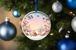 Round Christmas Ornament Sublimation|Clipart Product Image 4