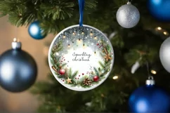 Round Christmas Ornament Sublimation|Clipart Product Image 1