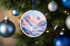 Round Christmas Ornament Sublimation|Clipart Product Image 4