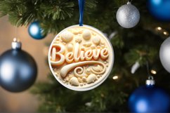 Believe Type Treatment Christmas Ornament Sublimation PNG Product Image 4