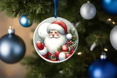Santa Christmas Ornament Sublimation PNG Product Image 4