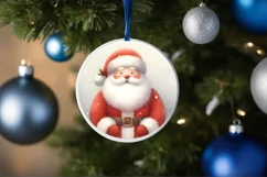 Santa Christmas Ornament Sublimation PNG Product Image 4