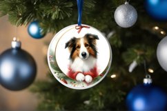 Centered Dog Christmas Ornament Sublimation PNG Product Image 4