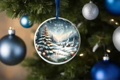 Round Christmas Ornament Sublimation|Clipart Product Image 1