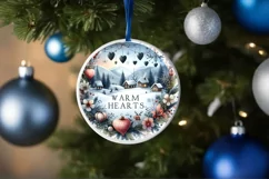 Round Christmas Ornament Sublimation|Clipart Product Image 4