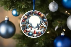 Round Christmas Ornament Sublimation|Clipart Product Image 1