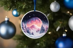 Round Christmas Ornament Sublimation|Clipart Product Image 4