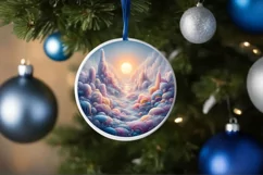 Round Christmas Ornament Sublimation|Clipart Product Image 4