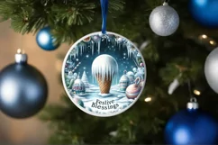 Round Christmas Ornament Sublimation|Clipart Product Image 4