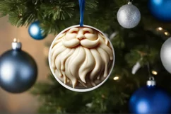 Santa Type Treatment Christmas Ornament Sublimation PNG Product Image 4